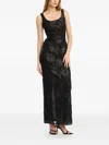 Rotate Birger Christensen Floral-pattern Maxi Dress In Black