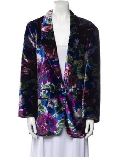 Pre-owned Rotate Birger Christensen Floral Print Blazer In Multi