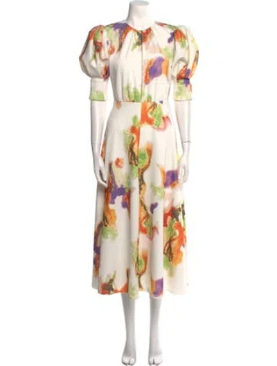 Pre-owned Rotate Birger Christensen Floral Print Long Dress In Multi