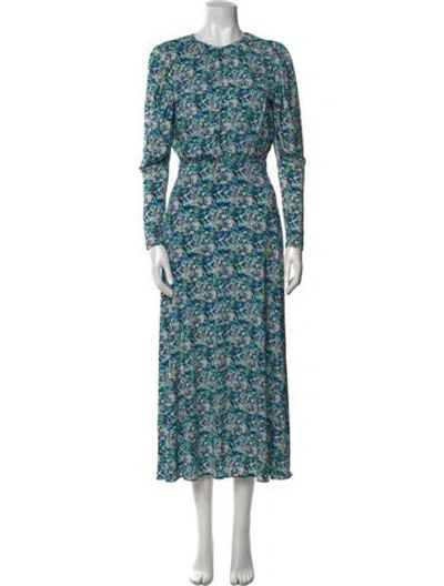 Pre-owned Rotate Birger Christensen Floral Print Long Dress In Multi