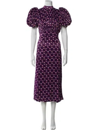 Pre-owned Rotate Birger Christensen Floral Print Long Dress In Multi