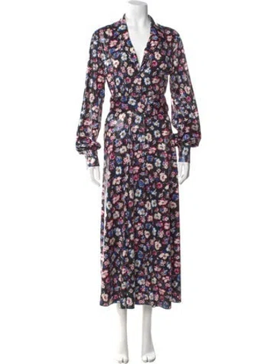 Pre-owned Rotate Birger Christensen Floral Print Long Dress In Multi