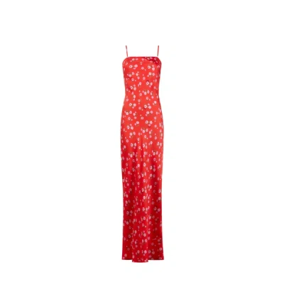 Rotate Birger Christensen Floral-print Maxi Dress In Red