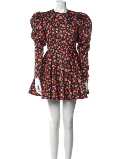 Pre-owned Rotate Birger Christensen Floral Print Mini Dress In Multi