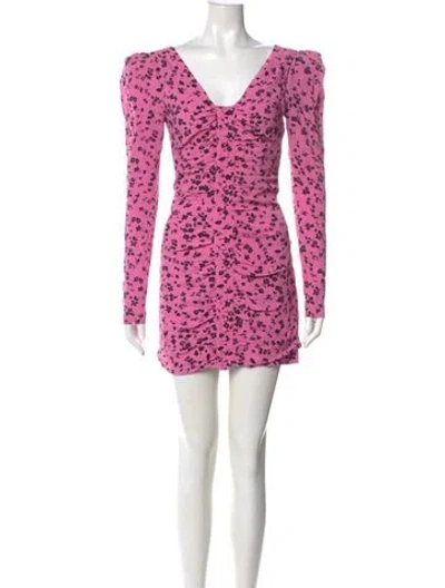Pre-owned Rotate Birger Christensen Floral Print Mini Dress In Pink
