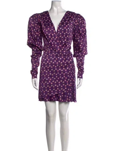 Pre-owned Rotate Birger Christensen Floral Print Mini Dress In Purple