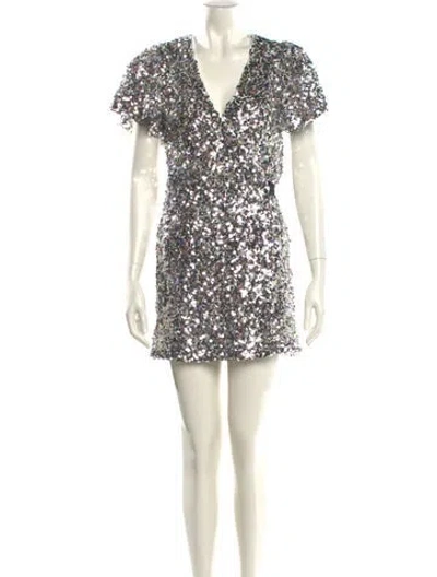 Pre-owned Rotate Birger Christensen Floral Print Mini Dress W/ Tags In Neutral