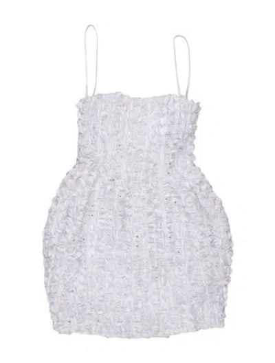 Pre-owned Rotate Birger Christensen Floral Print Mini Dress W/ Tags In White