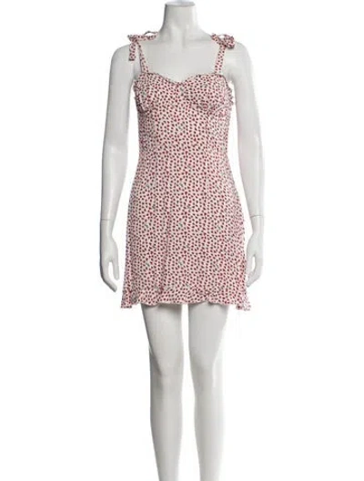 Pre-owned Rotate Birger Christensen Floral Print Mini Dress In White