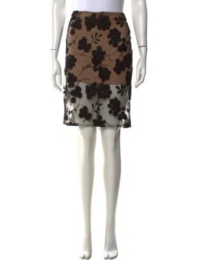 Pre-owned Rotate Birger Christensen Floral Print Mini Skirt In Black