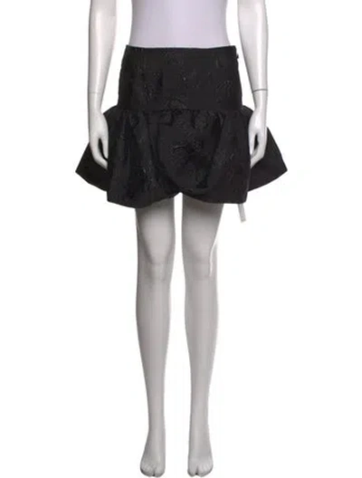 Pre-owned Rotate Birger Christensen Floral Print Mini Skirt In Black