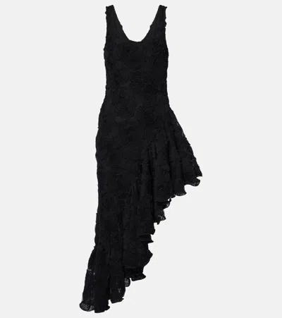 ROTATE BIRGER CHRISTENSEN FLORAL RUFFLED MIDI DRESS