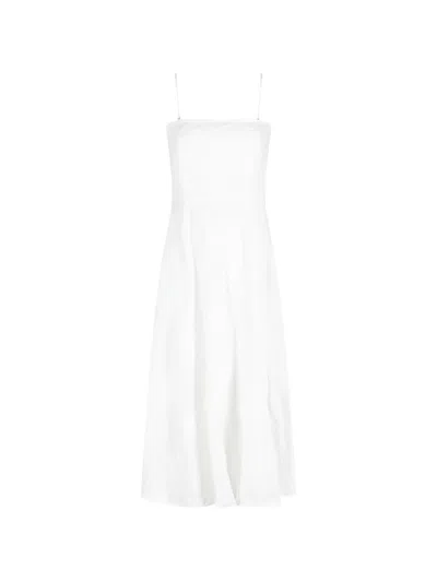 Rotate Birger Christensen Floral-embroidered Midi Dress In White
