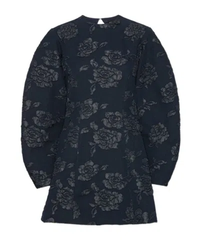 Rotate Birger Christensen Floral-jacquard Mini Dress In Multi