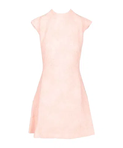 Rotate Birger Christensen Floral-motif Mini Dress In Pink