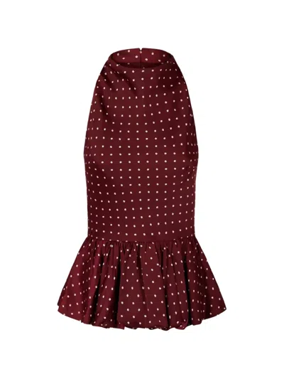 Rotate Birger Christensen Floral-print Ruffled Mini Dress In Red
