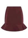 Rotate Birger Christensen Flounced Skirt In Burgundy