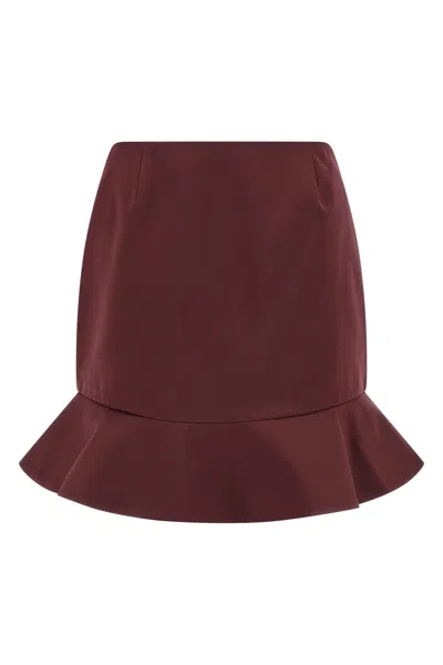 Rotate Birger Christensen Flounced Skirt In Red