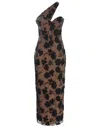 Rotate Birger Christensen Maxi Mesh Dress With Beads Embellishments In Black