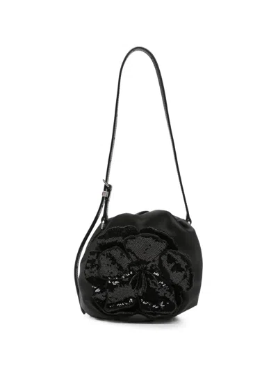 Rotate Birger Christensen Flower Bon Bon Beuteltasche Mit Pailletten In Black