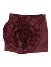 Rotate Birger Christensen Flower-embellished Mini Skirt In Red