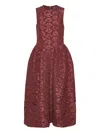 Rotate Birger Christensen Flower-embellishment Midi Dress In Brown