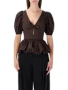 Rotate Birger Christensen Flower Intarsia Top In Animal Print