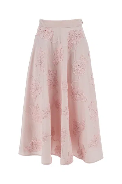 Rotate Birger Christensen Flower Maxi Skirt In Pink