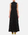 Rotate Birger Christensen Flower-mesh Maxi Dress In Black