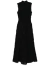 Rotate Birger Christensen Flower-mesh Maxi Dress In Black