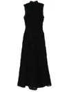 Rotate Birger Christensen Flower-mesh Maxi Dress In Black