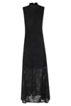 Rotate Birger Christensen Flower Mesh Maxi Dress In Black