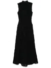 Rotate Birger Christensen Flower-mesh Maxi Dress In Black
