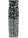 Rotate Birger Christensen Fitted Strapless Evening Dress With Floral Embroidery In Black