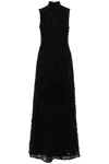 Rotate Birger Christensen Flower-mesh Maxi Dress In Black (black)