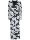 Rotate Birger Christensen Rotate Birgerchristensen Long Floral Dress In Grey