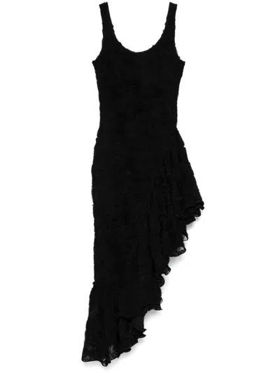 ROTATE BIRGER CHRISTENSEN FLOWER MESH MIDI DRESS