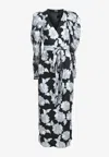 Rotate Birger Christensen Rotate Birgerchristensen Long Floral Dress In Black