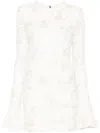 Rotate Birger Christensen Floral-mesh Mini Dress In 中性色