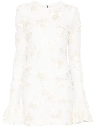 ROTATE BIRGER CHRISTENSEN FLOWER-MESH MINI DRESS