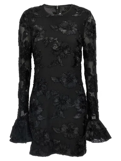 Rotate Birger Christensen 'flower Mesh Mini' Dress In Black