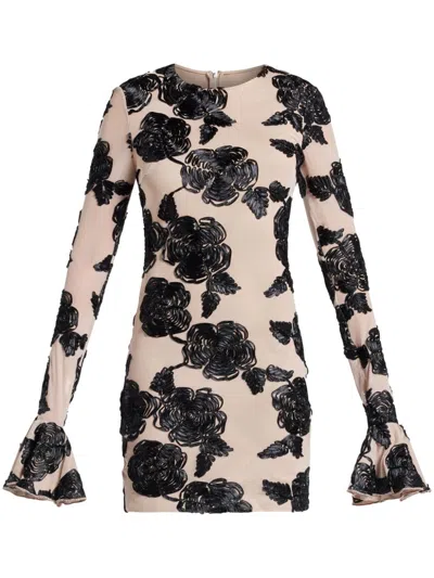 ROTATE BIRGER CHRISTENSEN FLOWER-MESH MINI DRESS
