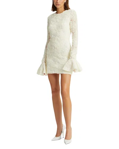 Rotate Birger Christensen Flower Mesh Mini Dress In White