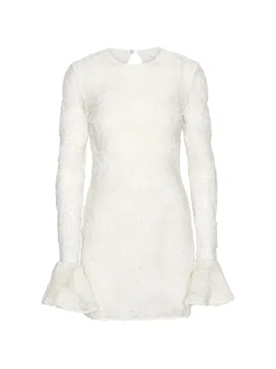 Rotate Birger Christensen Flower Mesh Mini Dress In Multi