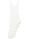 Rotate Birger Christensen Flower-mesh Ruffle Dress In 中性色