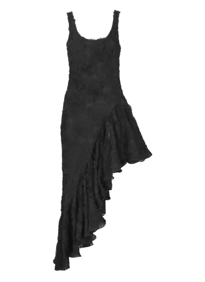 Rotate Birger Christensen Flower Mesh Ruffle Dress