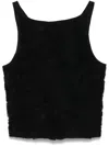 Rotate Birger Christensen Flower Boat Neck Sleeveless Top In Black