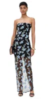 Rotate Birger Christensen Flower Mesh Tube Dress Black Comb. In Black Comb.