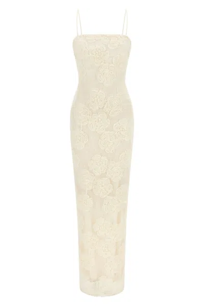 Rotate Birger Christensen 'flower Mesh Tube' Dress In White