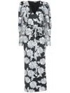 Rotate Birger Christensen Rotate Birgerchristensen Long Floral Dress In Gray
